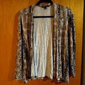 Always Indigo cheetah print open cardigan